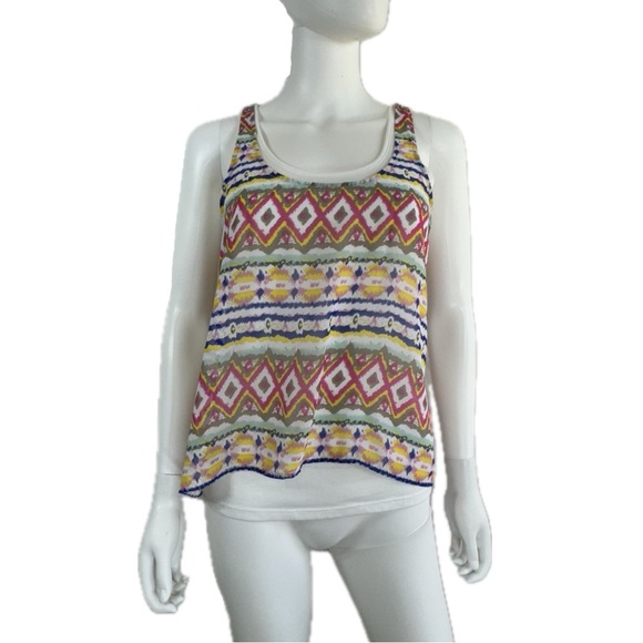 Wallflower Modern Aztec Print Layered Summer Tank - Picture 1 of 5